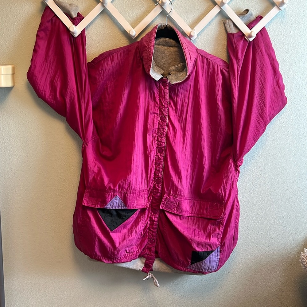 Vintage Be In The Current Scene Windbreaker Raspberry